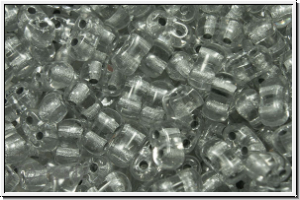 Bi-Bo-Beads, 5,3x2,4mm, crystal, trans., silver-ld., 150 Stk. (ca. 11g)