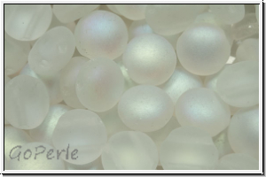 Candy-Beads, 8mm, crystal, trans., matte, AB, 25 Stk.