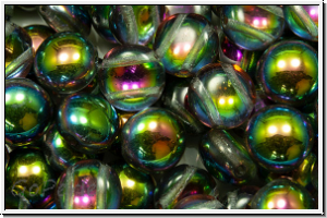 Candy-Beads, 8mm, crystal, trans., half vitrail med., 25 Stk.