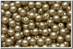 bhm. Glasperle, rund, 4mm, white, alabaster, tortilla pearl, matte, 50 Stk.