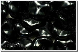 Ripple-Beads, 12mm, black, op., 12 Stk.