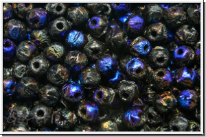 English Cut-Beads, 3,5mm, black, op., half azuro, 50 Stk.