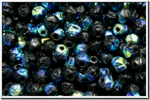 English Cut-Beads, 3,5mm, black, op., AB, 50 Stk.