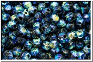 English Cut-Beads, 3,5mm, black, op., full AB, 50 Stk.