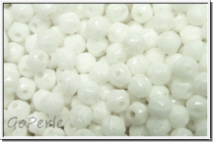 English Cut-Beads, 3,5mm, white, alabaster, luster, 50 Stk.