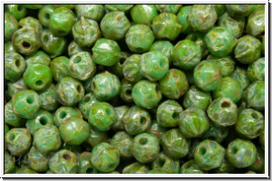 English Cut-Beads, 3,5mm, turquoise, op., picasso, 50 Stk.