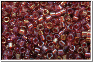 DB2375, MIYUKI Delica, 11/0, crystal, trans., garnet-ld. (dyed) , 5g