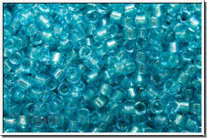 DB2382, MIYUKI Delica, 11/0, aqua, trans., silver-ld. (dyed) , 5g