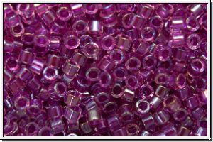 DB2389, MIYUKI Delica, 11/0, crystal, trans., magenta-ld. (dyed) , 5g