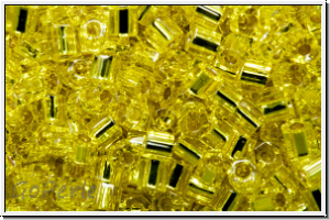 TH-11-0032, TOHO Hexagon, 11/0, yellow, trans., silver-ld., 10g