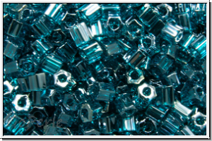 TH-11-0108bd, TOHO Hexagon, 11/0, teal, trans., luster, 10g