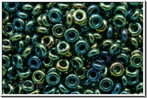 TN-11-0084, TOHO Demi Rounds, 2,2x1mm, green/brown, met., iris., 5g