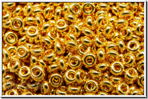 TN-11-0712, TOHO Demi Rounds, 2,2x1mm, 24kt gold, galv., met., 1g (Kleinere Menge!)