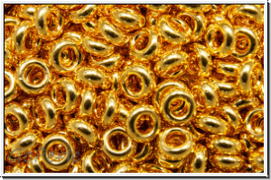 TN-08-0712, TOHO Demi Rounds, 3,1x1,2mm, 24kt gold, galv., met., 1g (Kleinere Menge!)