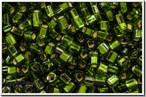 TCS-15-0037, TOHO Cubes, 1,5mm, olivine, trans., silver-ld., 5g