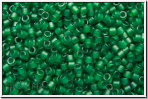 DB0776, MIYUKI Delica, 11/0, emerald (dyed), trans., semi matte, 5g