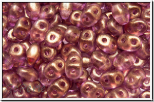 SD-00030-29259, SuperDuo Beads, crystal, trans., halo persian pink, 10g