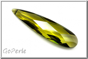 Kristallschliffperle, teardrop, 9x36mm, olivine, trans., 1 Stk.