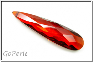 Kristallschliffperle, teardrop, 9x36mm, red, dk., trans., 1 Stk.