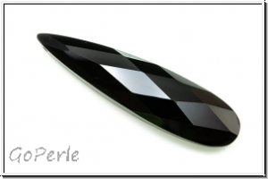 Kristallschliffperle, teardrop, 9x36mm, black, op., 1 Stk.