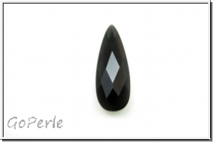 Kristallschliffperle, teardrop, 7x18mm, black, op., 1 Stk.