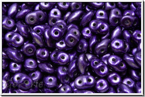 SD-23980-24202, SuperDuo Beads, black, op., metalust, purple, 10g