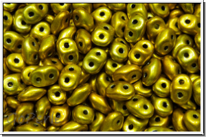 SD-23980-24208, SuperDuo Beads, black, op., metalust, yellow gold, 10g