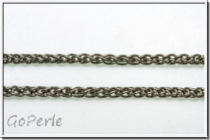 Gliederkette, Snake, 1,5mm, antiksilberfb., Edelstahl, Preis/10cm