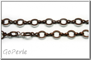 Gliederkette, Mother-Son-Chain, 6/7x3mm, antikkupferfb., Messing, Preis/m