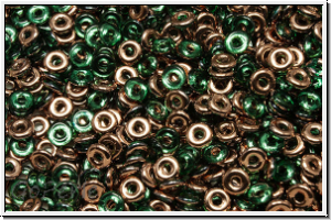 OBD-50730-27101, O-Beads, emerald, trans., half capri gold, 5 g