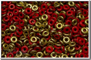 OBD-93200-26441, O-Beads, red, op., half brass, 5 g