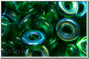 Glasring, 10x3,2mm, emerald, trans., AB, 10 Stk.