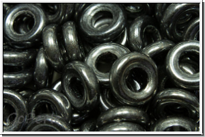 Glasring, 9x1,3mm, hematite, met., 10 Stk.