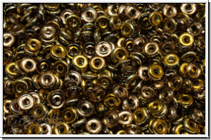 OBD-00030-26991, O-Beads, crystal, trans., half brass mix, 5 g