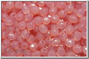 Bhm. Glasschliffperle, feuerpol., 3mm, rose water, opal, 50 Stk.