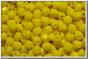 Bhm. Glasschliffperle, feuerpol., 3mm, yellow, op., 50 Stk.