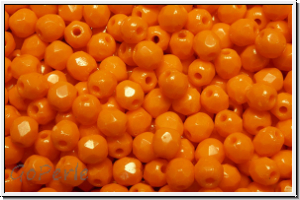 Bhm. Glasschliffperle, feuerpol., 3mm, Farbe, orange, lt., op., 50 Stk.