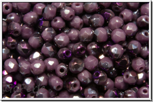 Bhm. Glasschliffperle, feuerpol., 3mm, lavender, darkest, op., blue lagoon, 50 Stk.