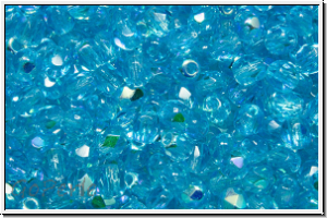 Bhm. Glasschliffperle, feuerpol., 3mm, aqua, trans., AB, 50 Stk.