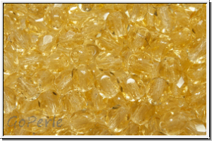 Bhm. Glasschliffperle, feuerpol., 4mm, gold, lt., trans., 50 Stk.