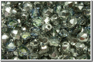 Bhm. Glasschliffperle, feuerpol., 4mm, crystal, trans., sahara, 50 Stk.