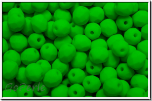 Bhm. Glasschliffperle, feuerpol., 4mm, white, alabaster, neon green, 50 Stk.