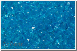 Bhm. Glasschliffperle, feuerpol., 4mm, aqua, med., trans., 50 Stk.