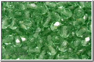 Bhm. Glasschliffperle, feuerpol., 4mm, turmaline, trans., 50 Stk.