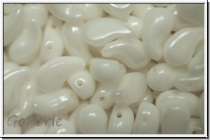 ZoliDuo-Beads, 5x8mm, right, white, alabaster, white iris. sfinx, 25 Stk.