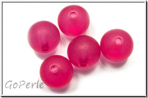 Acryl-Perle, rund, 14mm, fuchsia, matte, 5 Stk.