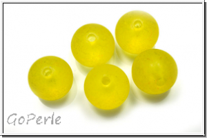 Acryl-Perle, rund, 14mm, yellow, matte, 5 Stk.