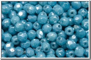 Bhm. Glasschliffperle, feuerpol., 4mm, blue, lt. baby, op., bue/grey marbled, 50 Stk.