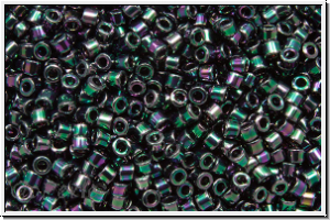 DB1001, MIYUKI Delica, 11/0, purple-green, met., gold luster, iris., 5g