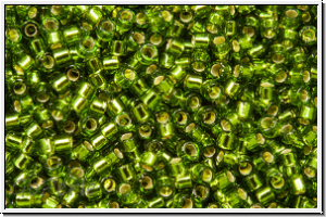 DB1207, MIYUKI Delica, 11/0, olivine, trans., silver-ld., 5g